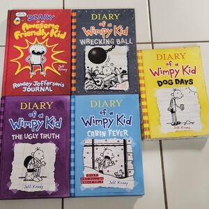 Set of 5 books from the Diary of a Wimpy Kid by Jeff Kinney